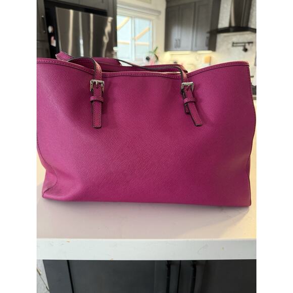 Michael Kors Dark PINK Large Jet Set Tote with Matching Wallet - Picture 13 of 16